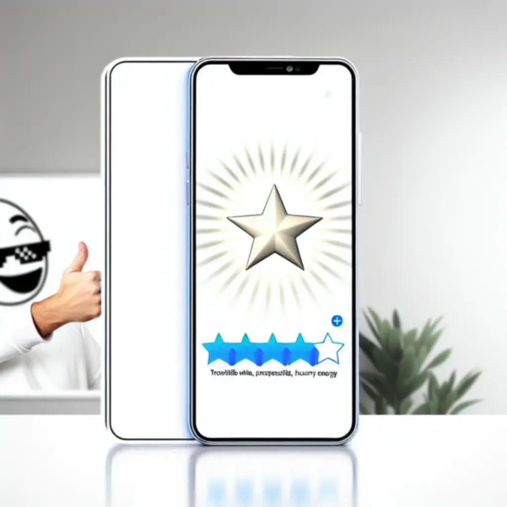 Ilustracja pokazująca humorystyczny interfejs The One Star App z jedną gwiazdką