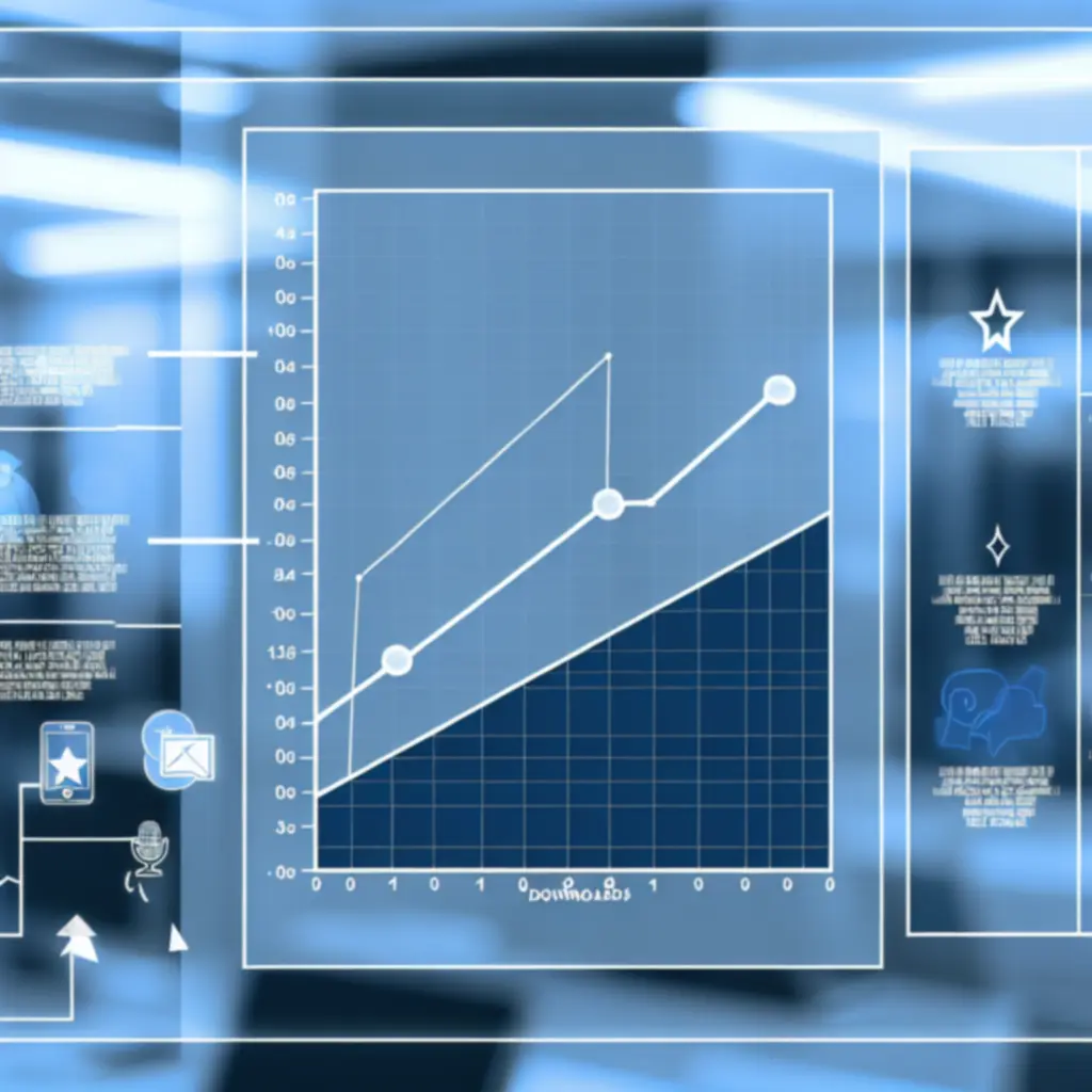 Wykres wzrostu pobrań i udostępnień The One Star App z wyraźnymi pikami w momentach viralowych