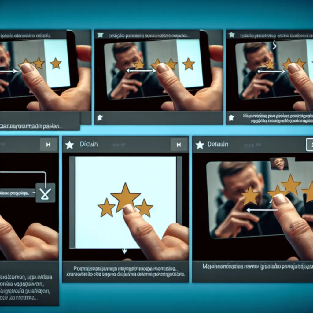 Widok procesu oceniania na 1 gwiazdkę w mobilnym interfejsie