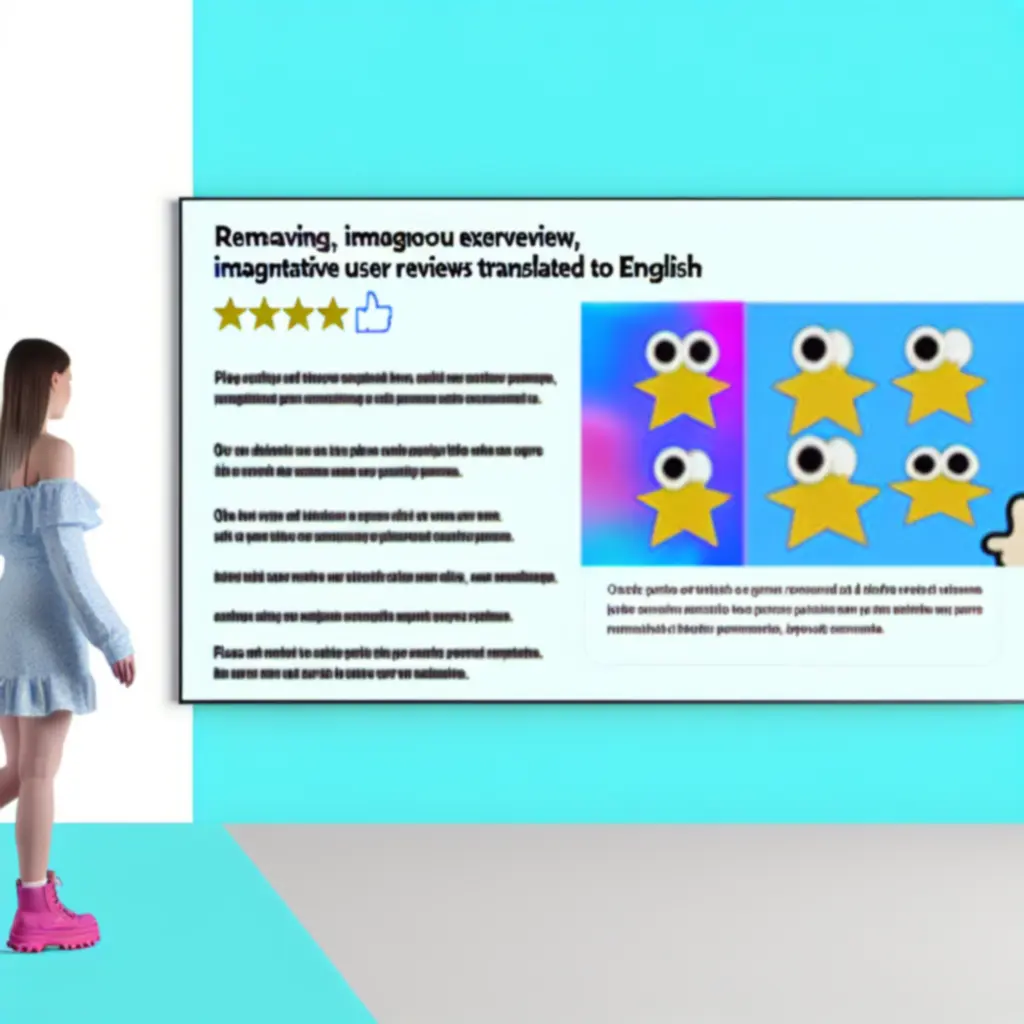 Kolorowa infografika prezentująca przykłady najzabawniejszych recenzji użytkowników The One Star App